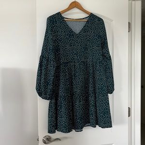 Green Polk a dot dress | L